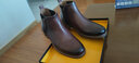 CAPLOST意大利复古中帮英伦鞋男士皮靴拉链短靴切尔西靴 原创设计 咖啡 39 实拍图