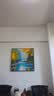 墨派 手绘油画向日葵欧式复古餐厅装饰画正方形客厅玄关挂画免打孔 大叶有成 80*80cm手绘油画 实拍图