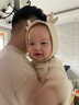 卡度熊（KADUXIONG）婴儿帽子春秋季宝宝可爱超萌秋冬婴幼儿护耳新生儿女宝宝胎帽男童 鹿角米色(棉布内衬) 10个月-18个月（帽围45-49cm) 实拍图