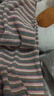 三针内衣秋裤女舒绒纯棉条纹加厚保暖裤中老年护膝线裤内穿棉裤单裤 灰粉条【320g女护膝纯棉加厚】 XL 实拍图
