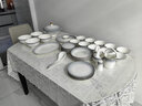 国玥骨瓷餐具碗碟套装轻奢碗盘套装景德镇陶瓷家用碗具金边碗筷礼盒 渐变灰62头高足锅  支持洗碗机 实拍图