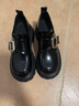 达芙妮官方 厚底乐福鞋女春季2025新款复古学院jk鞋子女增高黑色小皮鞋 经典黑【跟高6CM】 37 实拍图