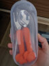 日康（rikang）叉勺 儿童餐具 婴儿餐具卡通不锈钢硅胶叉勺套装（活力橙） 实拍图