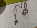 GEVILANG情侣银项链一对四叶草七夕情人节礼物送女友爱心吊坠男刻字银饰品 情侣款一对+银项链【刻字选项】 实拍图