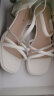 红蜻蜓凉鞋女2024夏季一字带粗跟法式高跟鞋时装凉鞋 WLK24083米白色36 实拍图