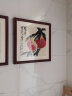 紫腾随轩齐白石装饰画新中式客厅背景墙面挂画卧室饭厅餐厅水墨虾壁画 寿桃A款 40*40cm红木色实木框 实拍图