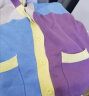 华夏子屋针织衫毛衣开衫外套女春秋新款韩版V领百搭薄款上衣女 蓝+紫色 M（建议95-105斤） 实拍图