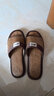 回力亚麻拖鞋男夏季竹藤草编镂空厚底透气吸汗防滑家居鞋情侣室内凉拖 深棕色 44-45 偏小一码 实拍图