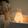 MUID折耳兔小夜灯可爱硅胶挂立两用氛围灯节能睡眠拍拍灯卧室床头充电 实拍图