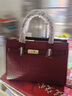 皮尔保罗（PIERPOLO）女士手提包包2025新款女包头层牛皮大容量斜挎包生日礼物送妈妈 酒红色（头层牛皮） 实拍图