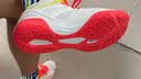 李宁（LI-NING）乒乓球鞋羽毛球鞋鹰眼2.0国家队比赛训练鞋 白/荧光果红 42  实拍图