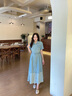 对白复古怀旧拼接牛仔连衣裙女2026夏季新款气质休闲蓝色衬衫裙子 怀旧牛仔蓝 S 实拍图