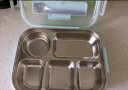 美厨（maxcook）304不锈钢饭盒 加大加深4格学生饭盒餐盘1.6L 配餐具汤碗MCFT8789 实拍图