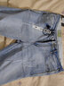 英爵绅（YINGJUESHEN） 春秋新款牛仔裤男韩版修身破洞挂饰九分裤磨破刮烂毛边小脚裤 浅蓝色 34 实拍图