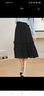 百图betu女装秋季新款半身裙松紧腰荷叶边中长半身裙女2308T61 黑色 S 实拍图