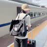 博纳云旅行包双肩背包男女大容量短途手提旅行袋行李收纳包单肩可套拉杆 黑色 实拍图