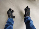 博颖成人双排旱冰鞋轮滑鞋成年男女优质花样溜冰鞋溜冰场专用儿童滑鞋 黑色升级PU轮（更耐磨） 41码 实拍图