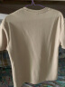 南极人短袖男夏季日系简约潮流高级重磅圆领体恤青少年透气纯棉宽松上衣 浅米#乐天使前图 3XL 实拍图