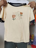 欧洛黛短袖t恤女2025夏季新款宽松百搭显瘦时尚休闲体恤女上衣女士短袖 [奶油色] 太阳花 L 实拍图
