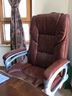 凯联（KAILIAN）真皮老板椅可躺办公椅按摩大班椅舒适久坐电脑椅家用转椅高档椅子 琥珀色+搁脚 纳帕皮 实拍图