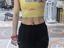 优姿集UZEG运动文胸女防震跑步外穿瑜伽服支撑美背心内衣健身上衣 黄油色 M 实拍图