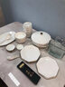 mornenjoy碗碟套装家用 餐具套装10人组合景德镇陶瓷碗盘整套欧式金边 【明火煲】春风十里【可微波炉洗碗机】 58头 实拍图