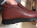 老人头（LAORENTOU）男靴头层牛皮加绒保暖皮靴短筒商务休闲棉鞋 1802001 棕真毛 42 实拍图