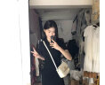 GARNUO法式赫本风黑色Polo领连衣裙子女夏季2024新款高级感收腰气质长裙 黑色 S 晒单实拍图