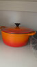酷彩（Le Creuset）法国进口珐琅锅铸铁22/24/26cm圆形锅汤锅焖蒸炖煮锅煲汤微压锅 【2-4口之家】桔色 22cm 实拍图
