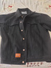 真维斯（Jeanswest）牛仔外套男士宽松2025春季新款日系潮牌大码男装工装夹克男褂子 6821黑色常规 M 体重90至115斤 实拍图