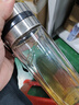 爱舒贝水杯玻璃茶杯茶水分离男士家用双层泡茶杯商务办公送长辈老师礼物 钢本色450ml【带茶隔+双层防烫】 实拍图