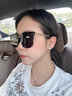 CAIILKUN墨镜女夏季防晒2025新款高级感大框太阳眼镜网红款七夕情人节礼物 黑色金框黑灰片（轻奢ck风） 实拍图