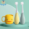 马博士儿童牙刷1-3-6岁婴儿牙刷宝宝刷牙杯漱口杯套装 牙刷*2+小鸭杯 实拍图