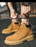 Jeep吉普男靴春秋季中筒复古大黄靴英伦潮流户外工装靴韩版马丁靴 实拍图