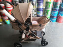 逗逗熊婴儿推车高景观减震手推车宝宝可坐可平躺婴儿双向折叠儿童手推车 奢华-黑色【四轮橡胶买一送八】 实拍图