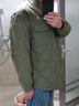 鸭鸭新款衬衫羽绒服男短款翻领2025年冬季新款轻薄便携保暖外套上衣Y 2370军绿色 180/96A(XL) 实拍图