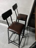金沙公爵吧台椅高脚椅北欧式铁艺实木现代简约酒吧椅子家用创意桌靠背吧 坐高75高、皮坐垫（有靠背） 实拍图