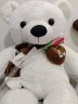 乐怡萱毛绒玩具泰迪熊大熊猫公仔布娃娃熊玩偶抱抱枕熊送女友情人节礼物 白色LOVE 80厘米（+玫瑰花） 实拍图