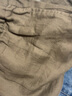 MUJI MUJI 女式  法国亚麻 直筒裤 裤子长裤休闲裤宽版裤阔腿裤亚麻裤 烟熏绿色 S(155/62A) 实拍图
