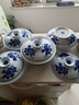 睿初带盖菜盘子汤碗青花瓷碗碟套装碟子陶瓷和合器微波炉餐具景德镇 7英寸五件套 实拍图