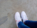 特步（XTEP）女鞋板鞋女2025新款秋冬季皮面滑板鞋休闲运动鞋平底板鞋小白鞋女 白红 36 实拍图