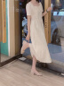拉夏贝尔（La Chapelle）法式连衣裙女夏季2024新款雪纺裙子夏天方领甜美温柔风仙女荷叶边 白色 L 建议(100-120斤) 晒单实拍图