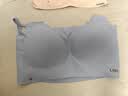 氧心（YANGXIN）果冻胶无尺码背心式睡眠文胸女士内衣女轻薄无痕无钢圈聚拢胸罩 丹宁蓝+桃粉沙（吊带款） 均码 （A-C/90-140斤） 实拍图