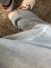 佐优品春季牛仔裤男宽松直筒阔腿裤港风潮牌九分裤拖地老爹长裤休闲裤子 7018蓝色 L建议130斤内 实拍图