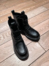 ZHR马丁靴女复古加绒厚底短靴女潮酷系带圆头工装女靴 H156A 黑色 37 实拍图