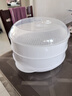 微波炉蒸笼专用器皿包子馒头加热带盖家用蒸盒米饭盒蒸饭 乳白色 双层【底盘+2屉+'盖】 实拍图