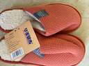 华美健步日系风柔软极简情侣棉拖鞋秋冬季家居室内保暖软底棉鞋女HM001西瓜红38-39码 实拍图