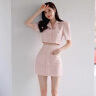 她芙（tafu）品牌女装小香风连衣裙套装女2024新款气质名媛韩版修身包臀裙两件 粉红色 M 晒单实拍图
