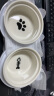 锋上 猫碗陶瓷猫食盆猫咪碗宠物碗斜口防打翻双碗喝水喂食一体 晒单实拍图