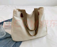 奈池特女今年流行2025新款日系通勤帆布包单肩包大容量百搭布袋托特包 米白色 实拍图